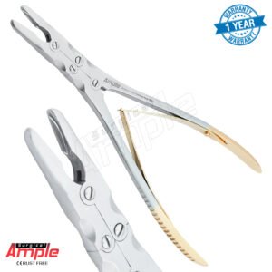 Bone Nibbler double action straight with gold handle 20 CM